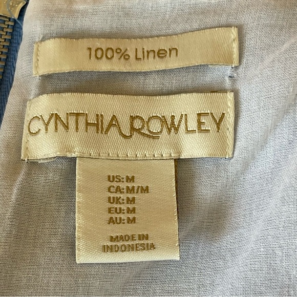 Cynthia Rowley 100% Linen Colorblock Women’s Dress Size M Pockets Summer Breeze - Picture 9 of 9